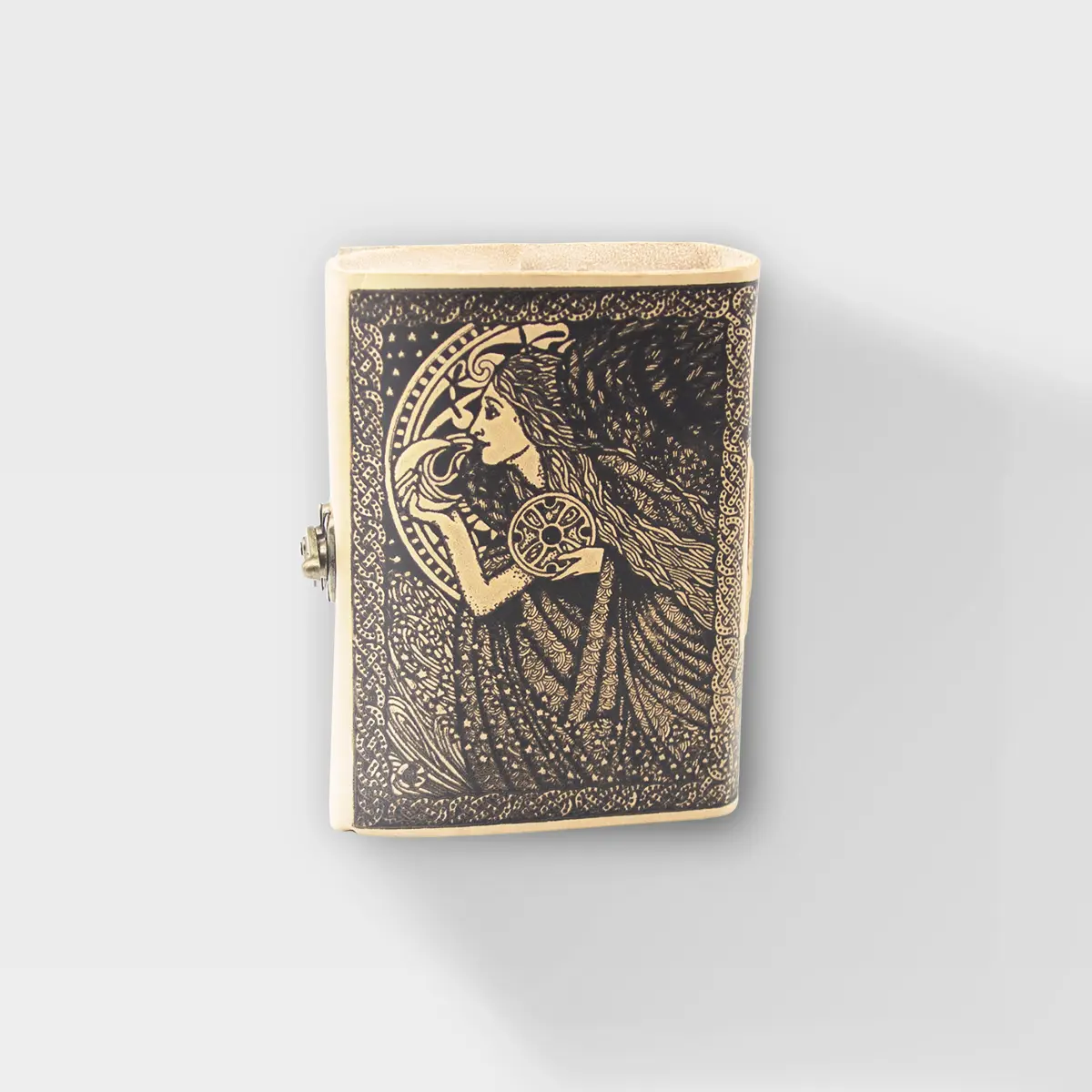 Back Angels of the harvest yellow back Back Celtic Sister – Angels of the Harvest – 5×7 – Yellow Leather Journal