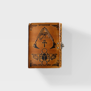 Egyptian Pharaohs Scarab - 5x7 - Yellow Leather Journal