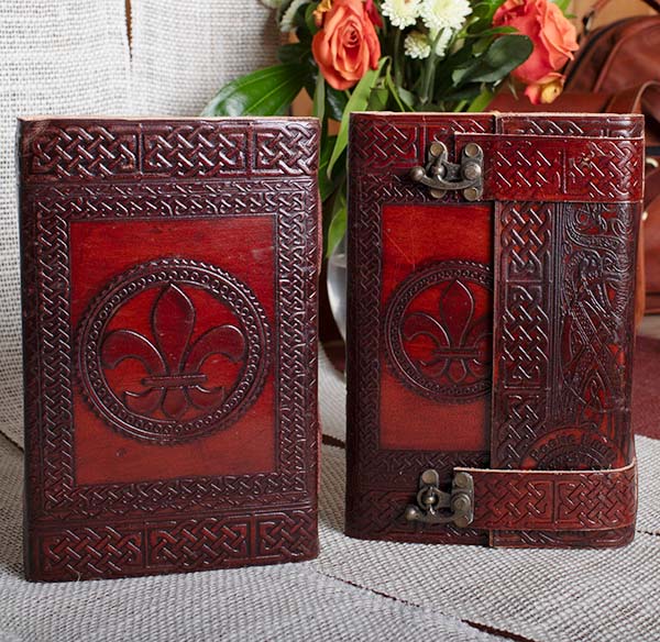 Fleur-De-Lis French Flower - 6x9 - Leather Journal - Image 2