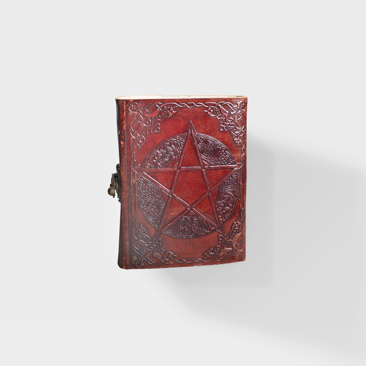 Pentacle Journal and Spell Book - 9x6 - Large Leather Journal