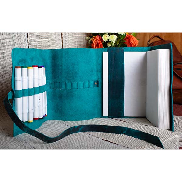 Refillable artist sketch book 7x10 turq2 Refillable Artist Sketch Book 7x10 Turq2