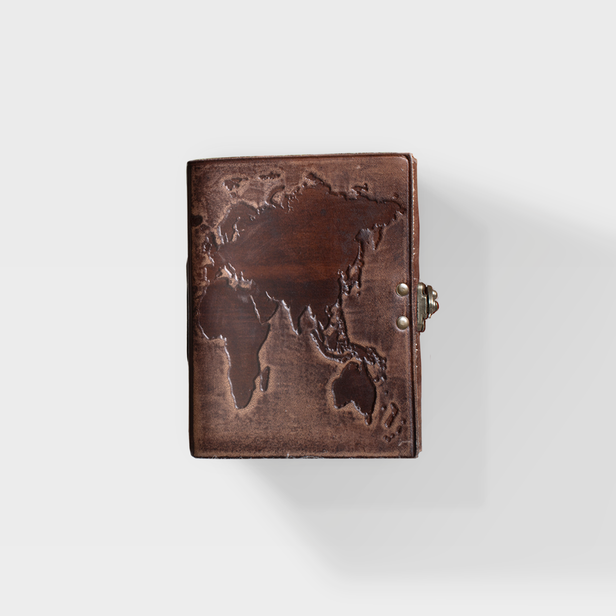 World Travelers Globe - 5x7 - Brown Leather Journal