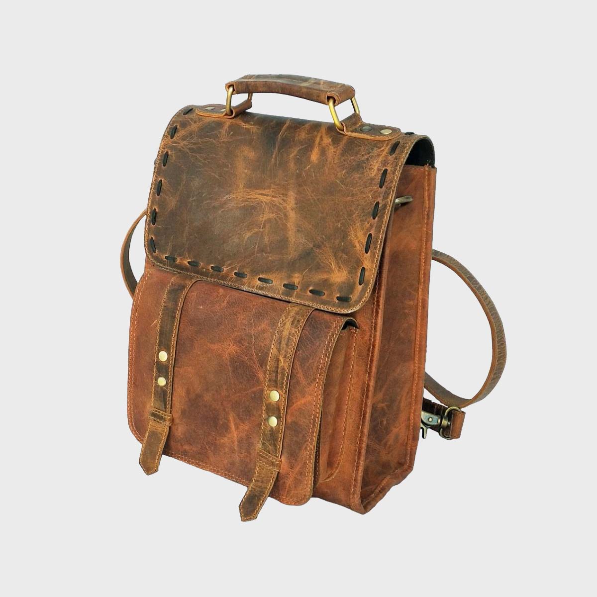 Brown Leather Backpack