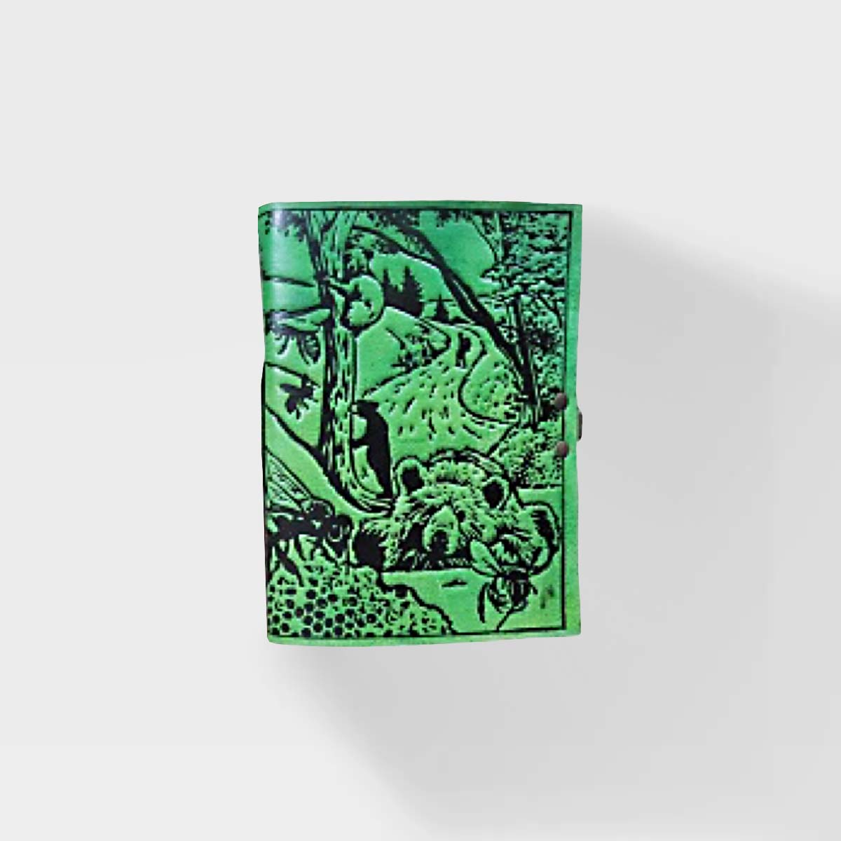 Wildlife Bear - 5x7 - Green Leather Journal